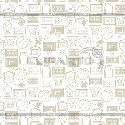 Deportes sin patrón, con los iconos de baloncesto de | Ilustración vectorial de stock |ID 4380647