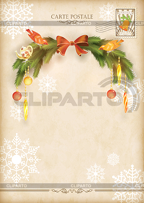 Vintage Postales de Navidad de vacaciones | Ilustración vectorial de stock |ID 4086497