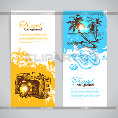 Banner conjunto de chapoteo colorido tropical | Ilustración vectorial de stock |ID 4206927