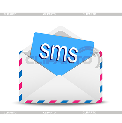 Open envelope air with text  SMS inwardly | Stock Vector Graphics |ID 4148570