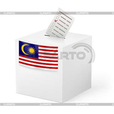 Wahlurne mit Stimmzettel. Malaysia | Stock Vektorgrafik |ID 4181082