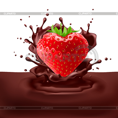 Corazón de la fresa con chocolate | Ilustración vectorial de stock |ID 4306021