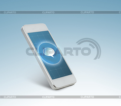 Weiß smarthphone mit Nachrichtensymbol auf dem Bildschirm | Foto mit hoher Auflösung |ID 4462430