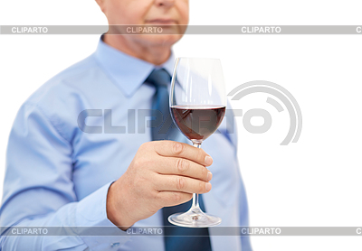 Senior man holding glass with red wine | High resolution stock photo |ID 4914288