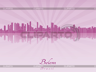 Horizonte de Belem en orquídea púrpura radiante | Ilustración vectorial de stock |ID 4158345