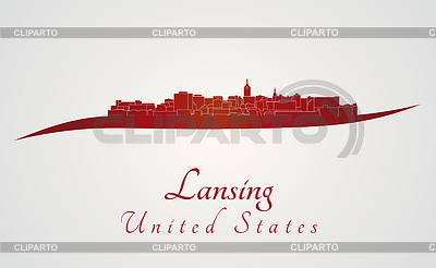 Horizonte de Lansing en rojo | Ilustración vectorial de stock |ID 4431201