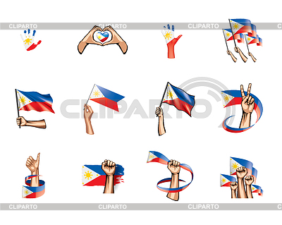 Philippines flag and hand | Stock Vector Graphics |ID 6780663