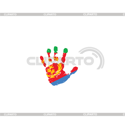 Bandera y mano de eritrea | Ilustración vectorial de stock |ID 6780784