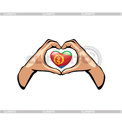 Bandera y mano de eritrea | Ilustración vectorial de stock |ID 6780786