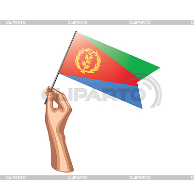 Bandera y mano de eritrea | Ilustración vectorial de stock |ID 6780794