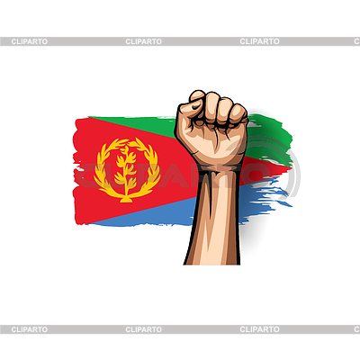Bandera y mano de eritrea | Ilustración vectorial de stock |ID 6780802