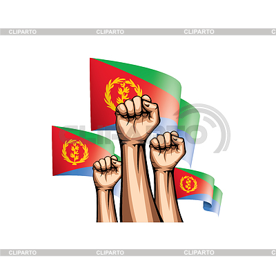 Bandera y mano de eritrea | Ilustración vectorial de stock |ID 6780806