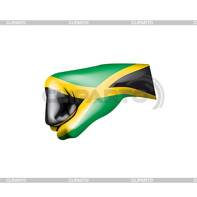 Jamaica flag and hand | Stock Vector Graphics |ID 6781828