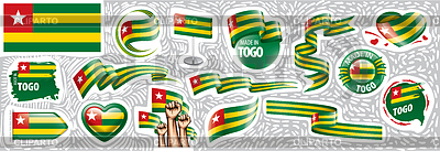 Set of national flag of Togo in various creative | Stock Vector Graphics |ID 7031232