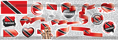 Satz Nationalflagge von Trinidad und Tobago | Stock Vektorgrafik |ID 7034838