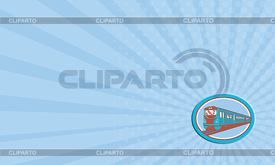 Pasajeros Tarjeta de visita de tren Vista frontal Retro | Ilustración de alta resolución |ID 4393001