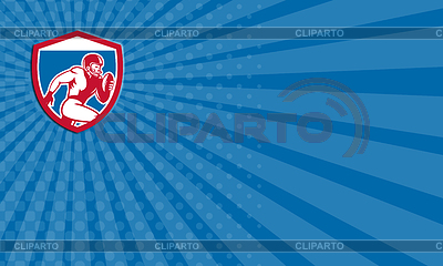Business card American Football Player Running | High resolution stock illustration |ID 4412352