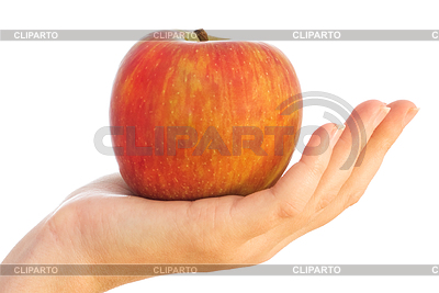 Red apple on female palm | High resolution stock photo |ID 3993654