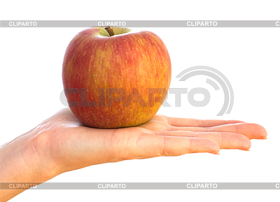 Red apple on female palm | High resolution stock photo |ID 3993655