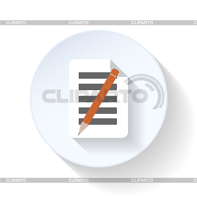 Doc y el icono plana lápiz | Ilustración vectorial de stock |ID 4105014