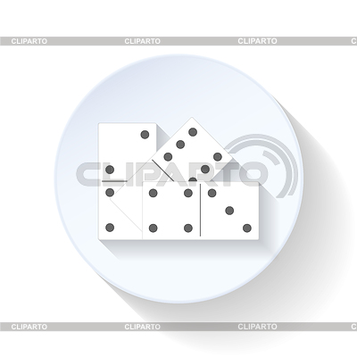 Icono plana Domino | Ilustración vectorial de stock |ID 4105095