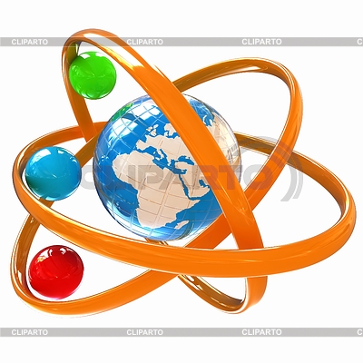 3d-Atom. Globale Konzept | Illustration mit hoher Auflösung |ID 4245932