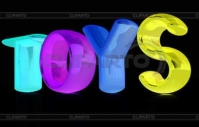 Juguetes 3d texto sobre un fondo blanco | Ilustración de alta resolución |ID 5340130
