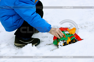 Child with toy bulldozer | High resolution stock photo |ID 5496763