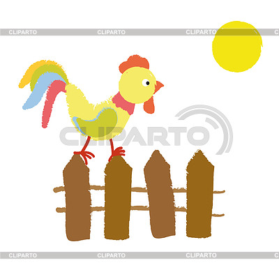 Rooster on fence | Stock Vector Graphics |ID 5787488
