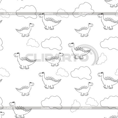 Patrón sin costuras compuesto por nubes y duplicado. | Ilustración vectorial de stock |ID 6692237