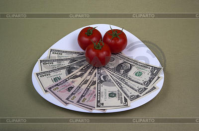 El dinero y la comida en el plato, la imagen | Foto de alta resolución |ID 4476254