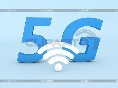 Zeichen 5G wifi auf blauem Hintergrund | Illustration mit hoher Auflösung |ID 6704700