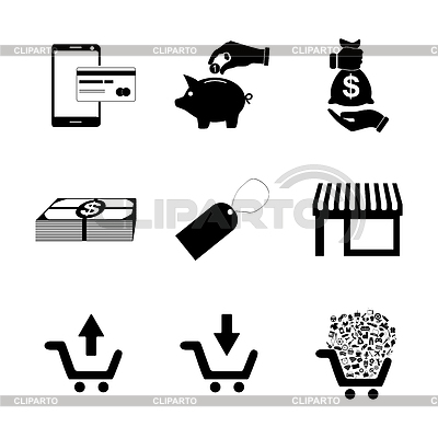 Iconos de Compras establecido | Ilustración vectorial de stock |ID 5385848