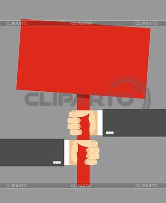 Signo rojo. Manos que sostienen el signo | Ilustración vectorial de stock |ID 6073814