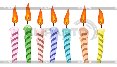 Conjunto de velas de cumpleaños | Ilustración vectorial de stock |ID 6073942