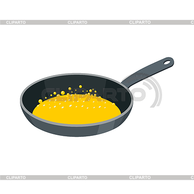 Sartén con mantequilla. utensilios de cocina para | Ilustración vectorial de stock |ID 6095557