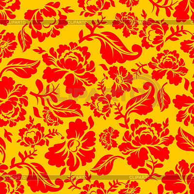 Khokhloma sin fisuras patrón nacional de Rusia. | Ilustración vectorial de stock |ID 6100817