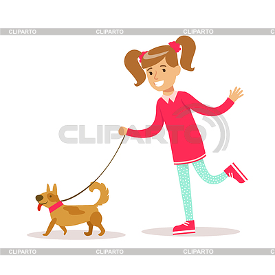 Niña feliz en clásicas femeninas de la ropa de color sonriente | Ilustración vectorial de stock |ID 6158459
