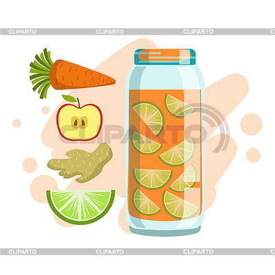 Carrot, Lime, Ginger And Apple Smoothie, | Stock Vector Graphics |ID 6216220