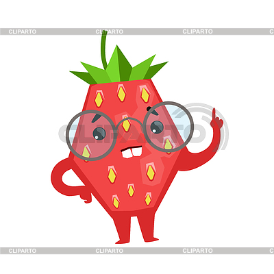Gafas que usan fresa inteligente. Historieta linda | Ilustración vectorial de stock |ID 6298622