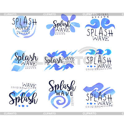 Diseño original del diseño del logotipo de la onda del chapoteo, s | Ilustración vectorial de stock |ID 6348527