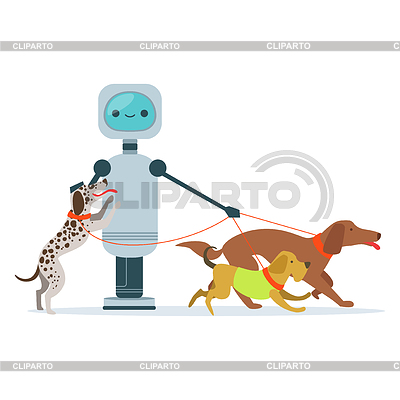 Houseemaid android Charakter Wanderhunde | Stock Vektorgrafik |ID 6361290