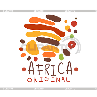 Logotipo africano abstracto original con elementos de doodle | Ilustración vectorial de stock |ID 6421617