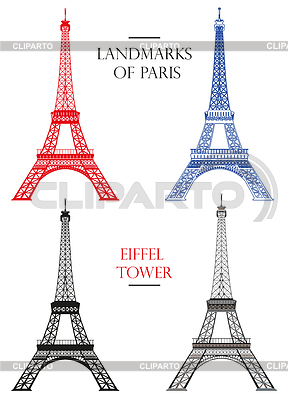 Set of Eiffel tower (Landmark of Paris) | Stock Vector Graphics |ID 6357965