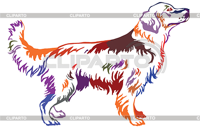 Bunte dekorative stehen Porträt von Hund | Stock Vektorgrafik |ID 6362328