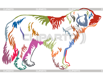 Bunte dekorative stehen Porträt von Hund | Stock Vektorgrafik |ID 6409059