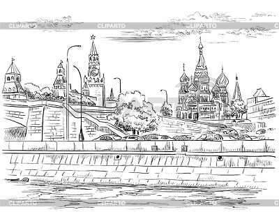 Ручной рисунок Москва- | Векторный клипарт |ID 6712728