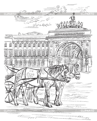 Dibujo a mano san petersburgo | Ilustración vectorial de stock |ID 6815538