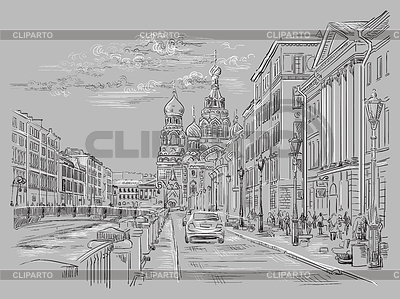 Серая рука рисунок Санкт-Петербург | Векторный клипарт |ID 6830147