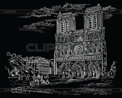 Schwarze Hand, die Paris zeichnet | Stock Vektorgrafik |ID 6866009